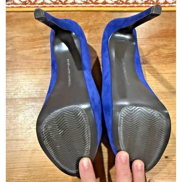 Diane Von Furstenberg Womens Blue Renee Suede‎ Pumps Size 7.5 $298.00